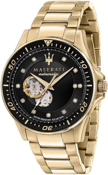 Мъжки часовник Maserati R8823140003 Sfida Gold Diamonds Automatic