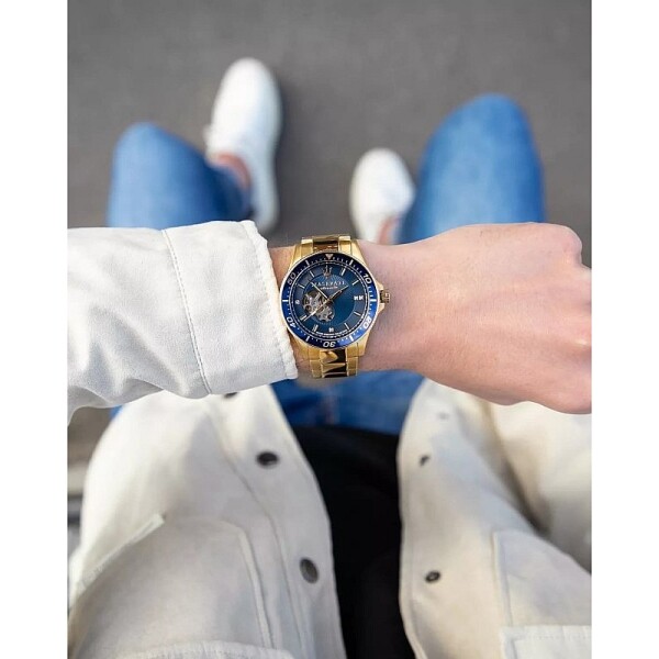 Мъжки часовник Maserati R8823140004 Sfida Gold Diamonds Automatic